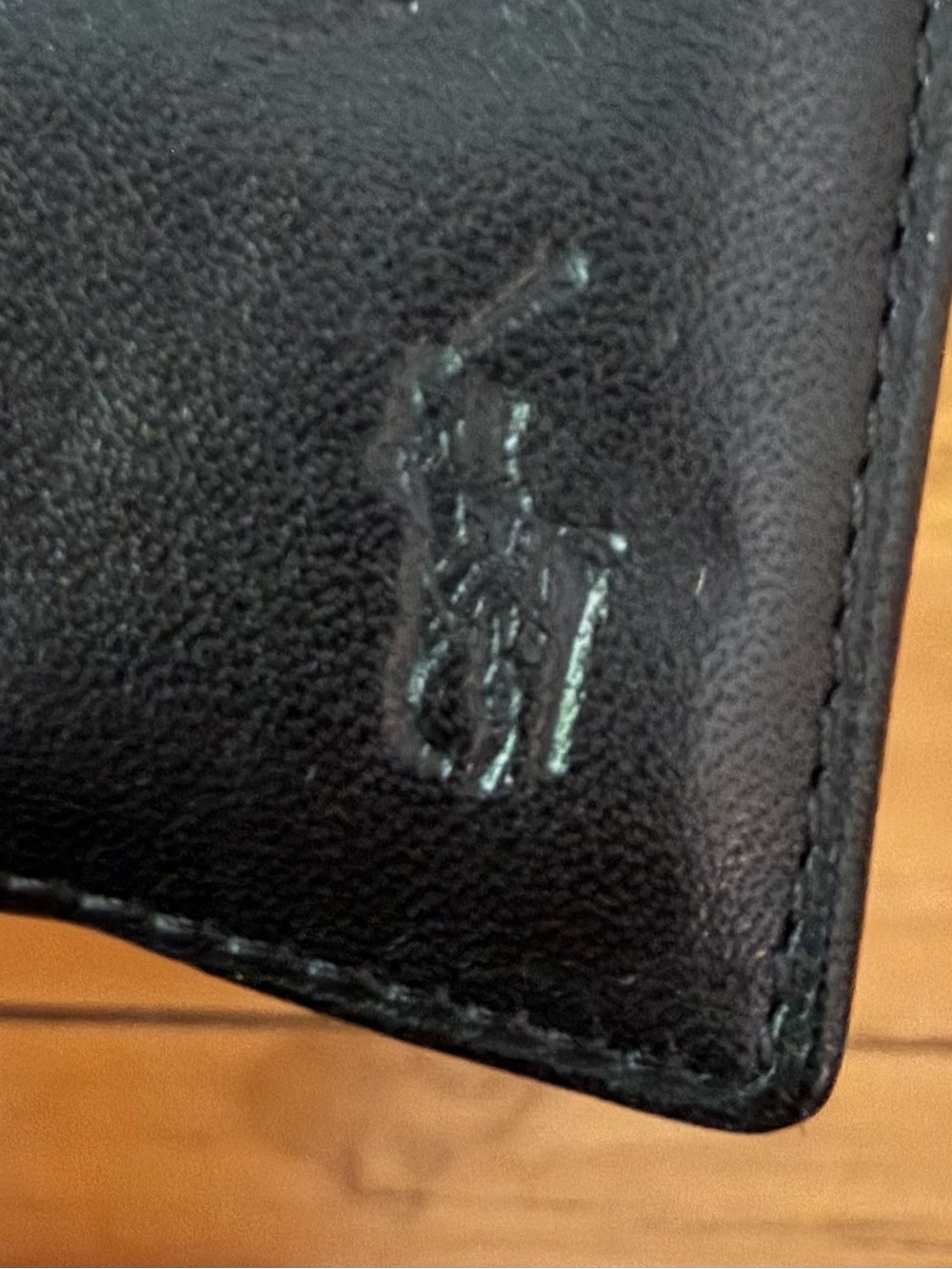 Polo by Ralph Lauren Black Leather Bi-Fold Wallet circa 1999 or 2000, Unused - Picture 9 of 13